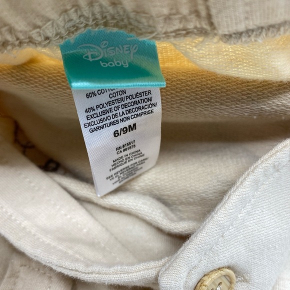 Disney Baby Pooh Bear Romper Overalls Cotton Blend Soft 6-9 Months  Bee Happy 2 - Picture 6 of 6